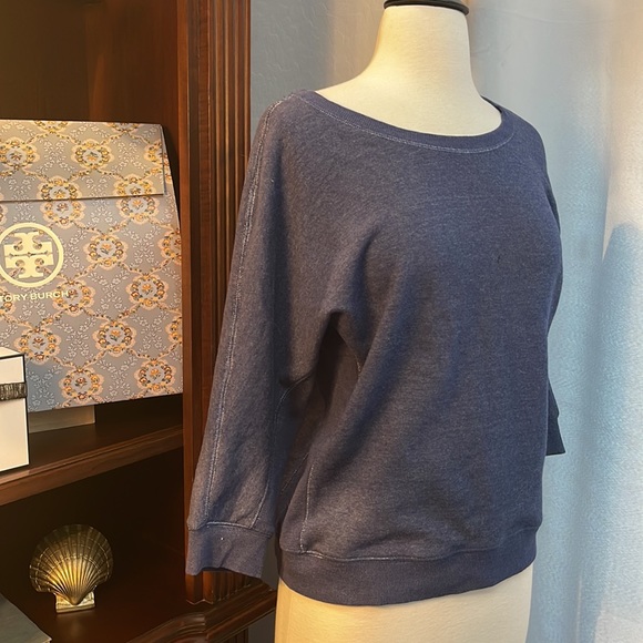 Juicy Couture Corset Navy long sleeve top cool back tie detail 3/4 sleeve - Picture 7 of 7